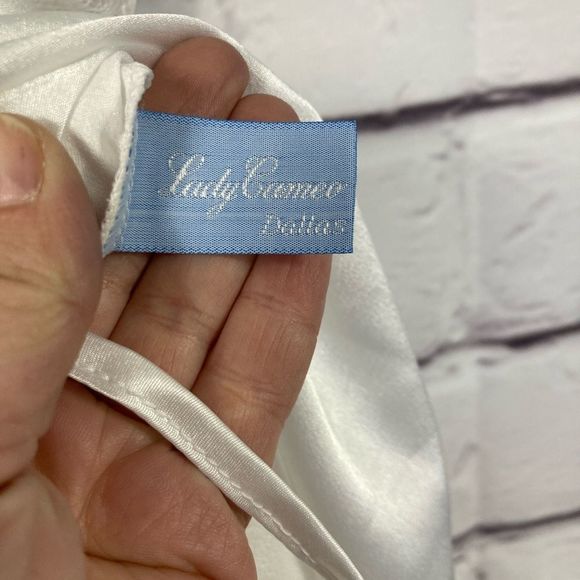 Vintage Lady Cameo Slip Nightgown SZ M White Bridal Beaded Chemise Lingerie Lace - Picture 6 of 11